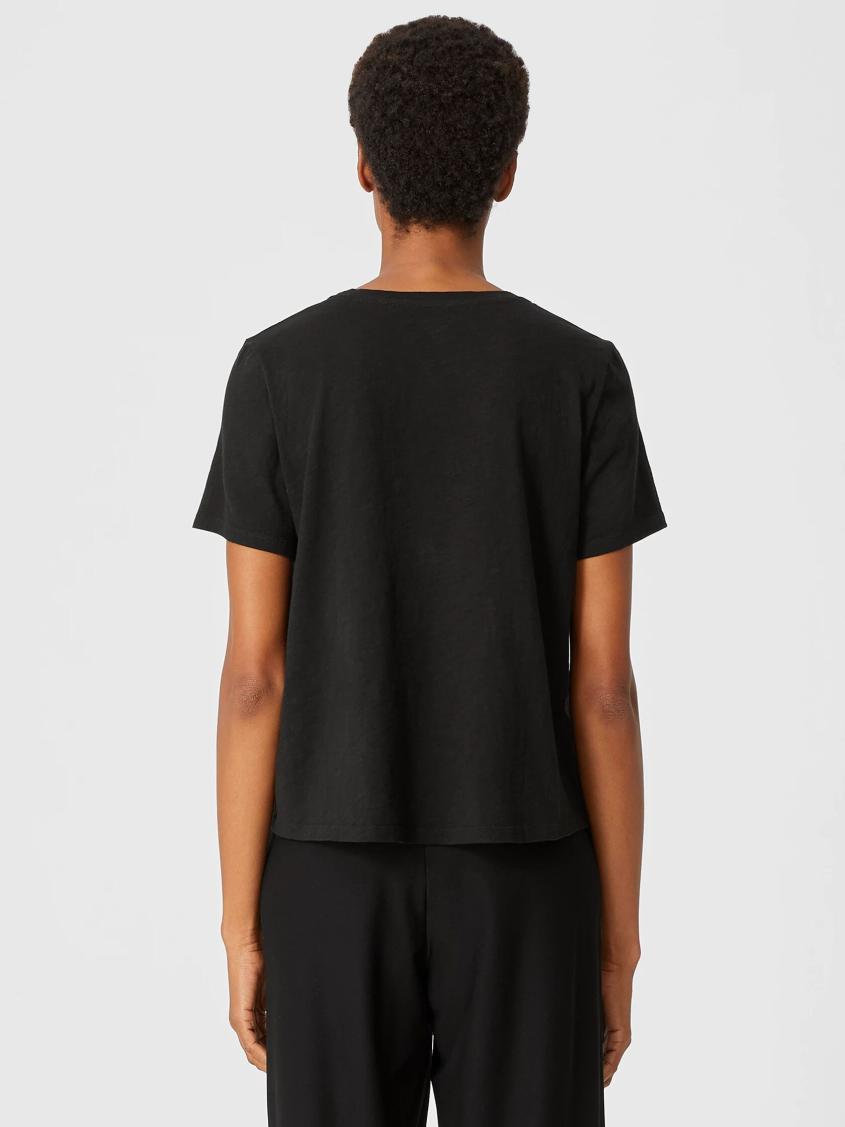 Eileen Fisher Tops &amp; Tees | Organic Cotton Slub Tee Black - Women