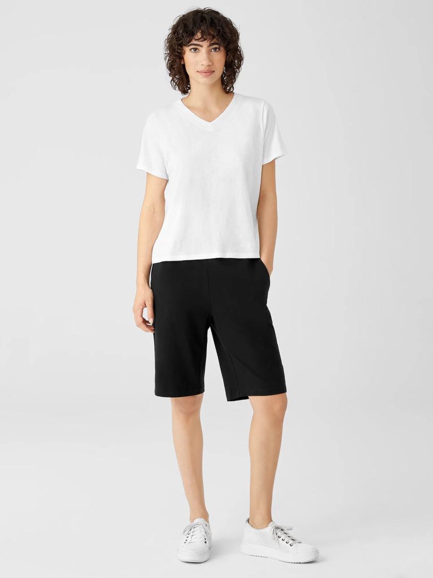 Eileen Fisher Tops &amp; Tees | Organic Cotton Slub V-Neck Tee White - Women