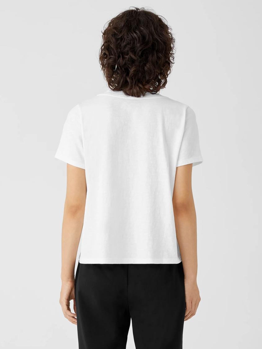 Eileen Fisher Tops &amp; Tees | Organic Cotton Slub V-Neck Tee White - Women