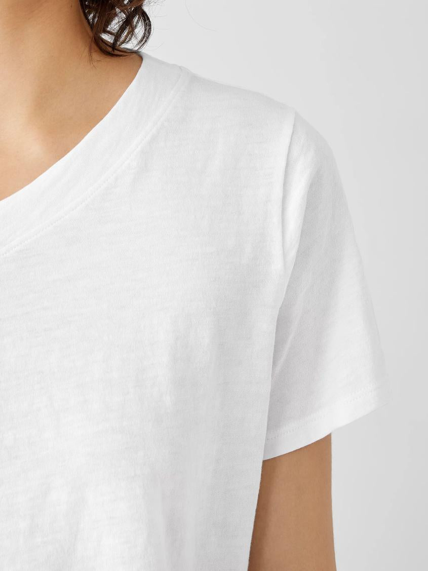 Eileen Fisher Tops &amp; Tees | Organic Cotton Slub V-Neck Tee White - Women