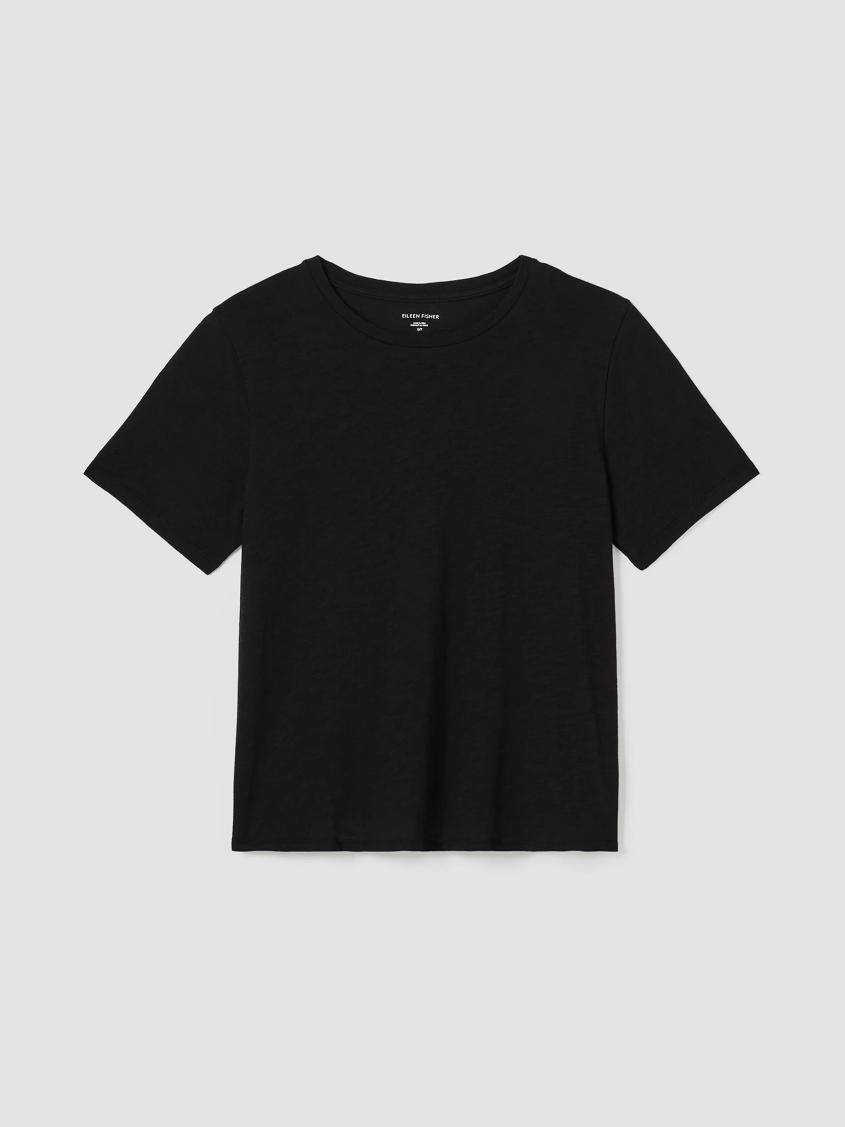 Eileen Fisher Tops &amp; Tees | Organic Cotton Slubby Jersey Tee Black - Women
