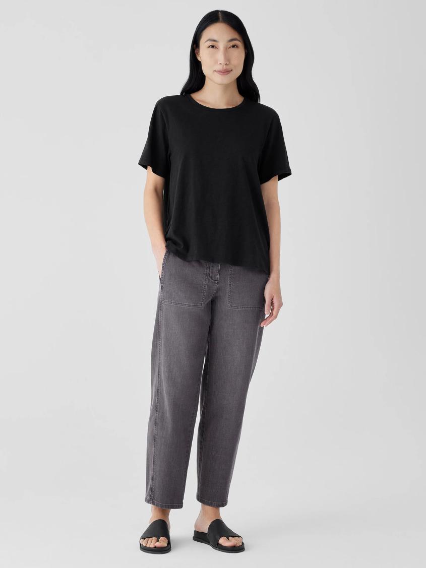 Eileen Fisher Tops &amp; Tees | Organic Cotton Slubby Jersey Tee Black - Women