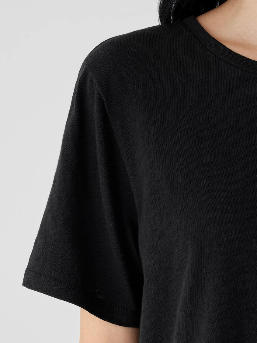 Eileen Fisher Tops &amp; Tees | Organic Cotton Slubby Jersey Tee Black - Women