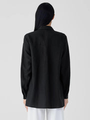 Eileen Fisher Tops &amp; Tees | Organic Handkerchief Linen Classic Collar Shirt Black - Women