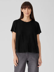 Eileen Fisher Tops &amp; Tees | Organic Linen Jersey Crew Neck Tee Black - Women