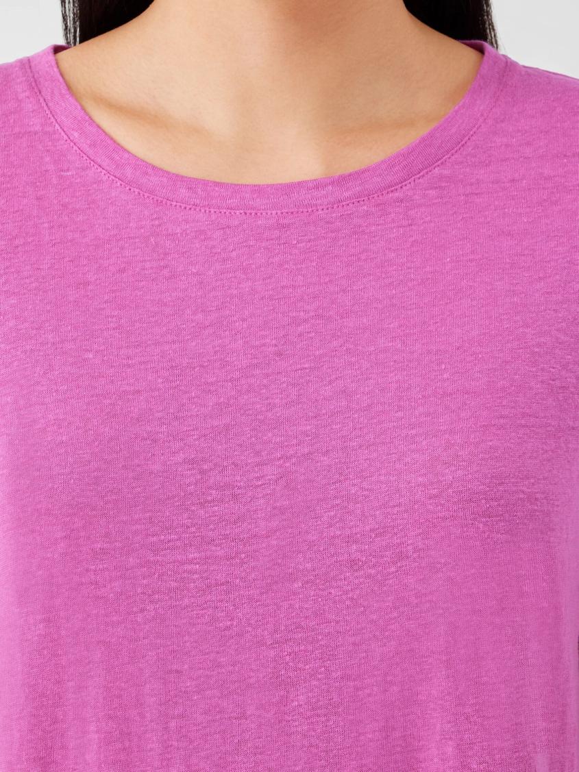 Eileen Fisher Tops &amp; Tees | Organic Linen Jersey Crew Neck Tee Black - Women