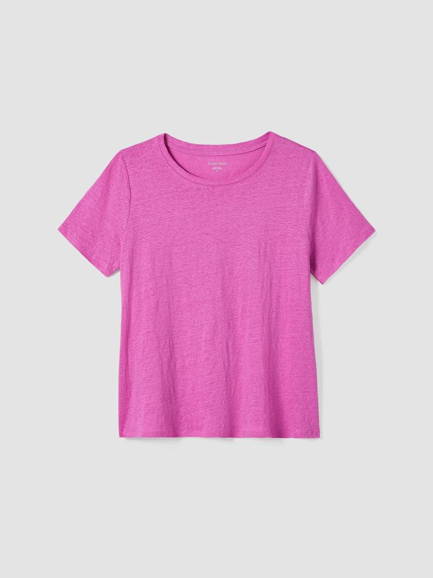 Eileen Fisher Tops &amp; Tees | Organic Linen Jersey Crew Neck Tee Black - Women