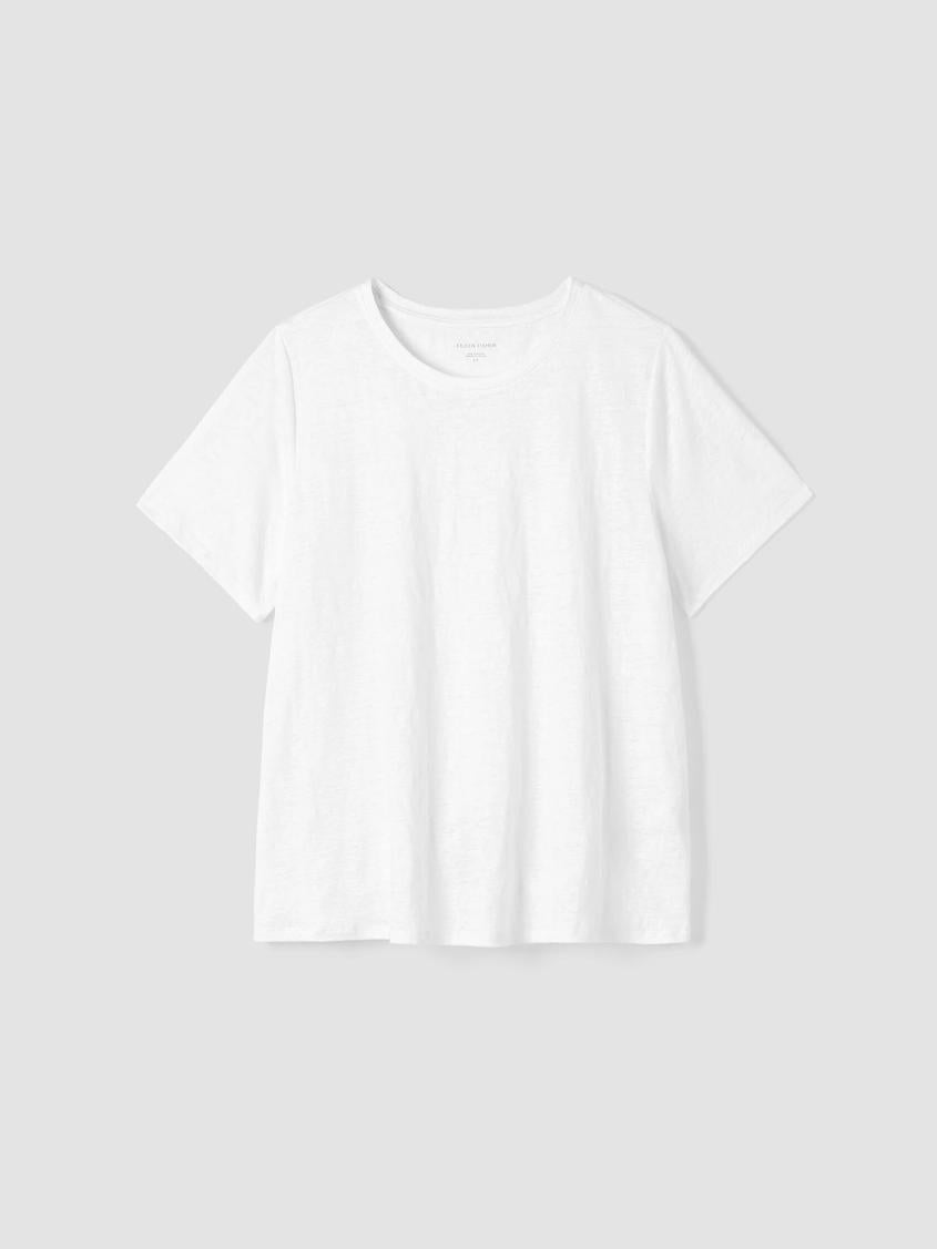 Eileen Fisher Tops &amp; Tees | Organic Linen Jersey Crew Neck Tee White - Women