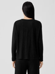 Eileen Fisher Tops &amp; Tees | Organic Linen Jersey Crew Neck Top Black - Women