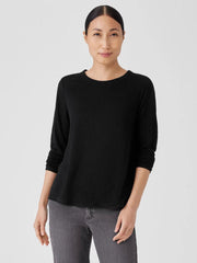 Eileen Fisher Tops &amp; Tees | Organic Linen Jersey Crew Neck Top Black - Women