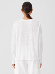 Eileen Fisher Tops &amp; Tees | Organic Linen Jersey Crew Neck Top White - Women