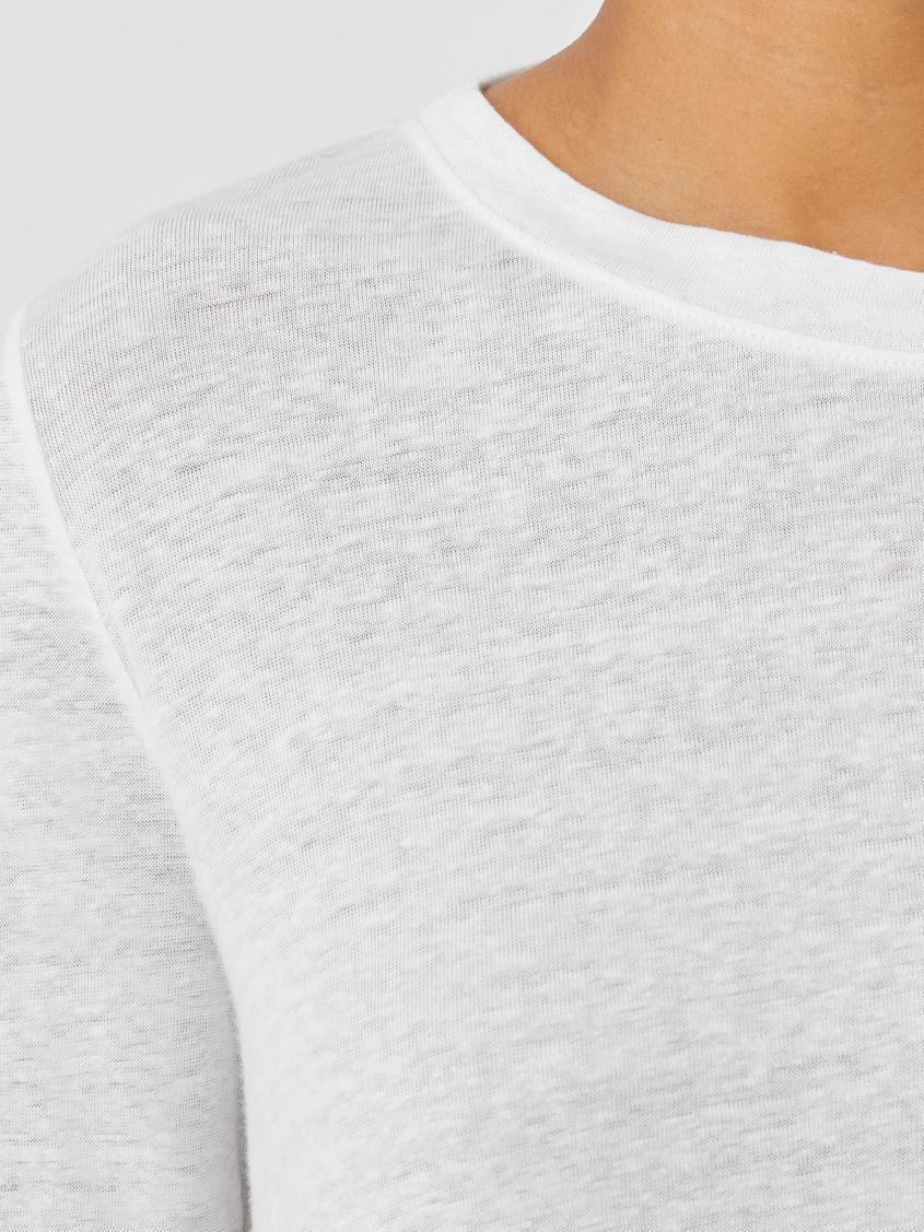 Eileen Fisher Tops &amp; Tees | Organic Linen Jersey Crew Neck Top White - Women
