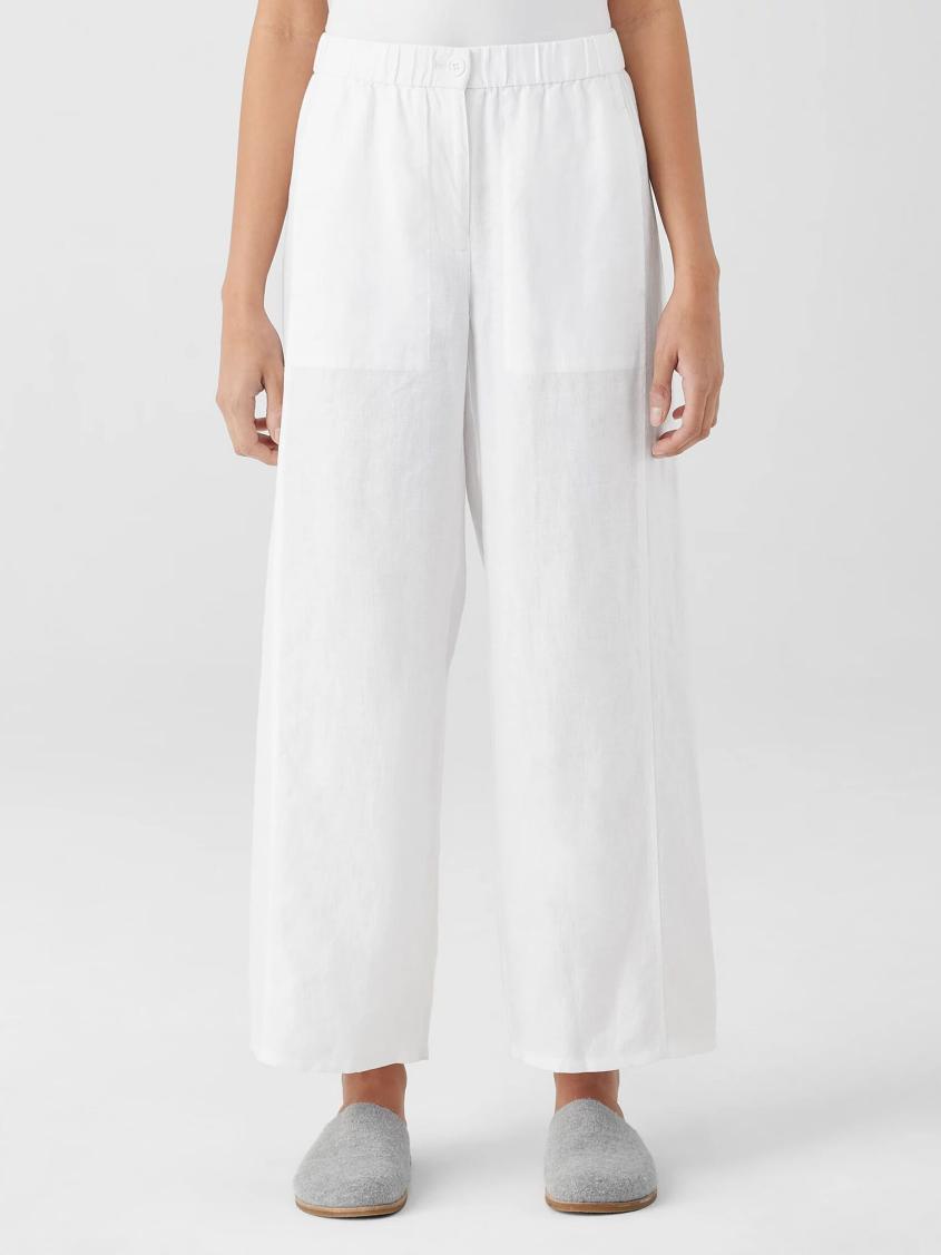 Eileen Fisher Tops &amp; Tees | Organic Linen Wide Trouser Pant Black - Women