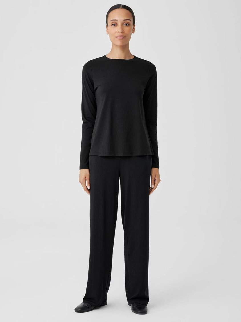 Eileen Fisher Tops &amp; Tees | Organic Pima Cotton Jersey Long-Sleeve Tee Black - Women