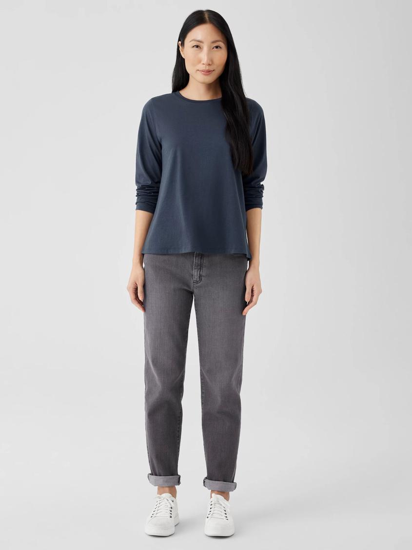 Eileen Fisher Tops &amp; Tees | Organic Pima Cotton Jersey Long-Sleeve Tee Ocean - Women