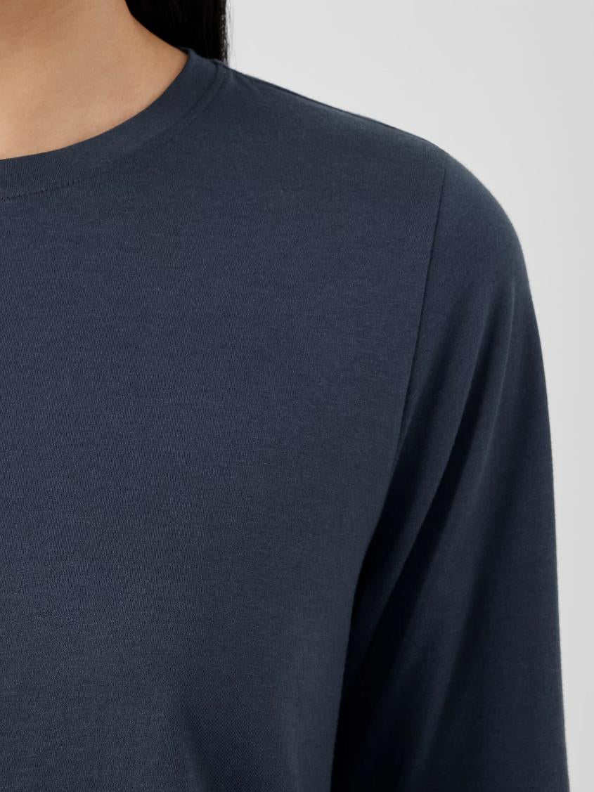 Eileen Fisher Tops &amp; Tees | Organic Pima Cotton Jersey Long-Sleeve Tee Ocean - Women