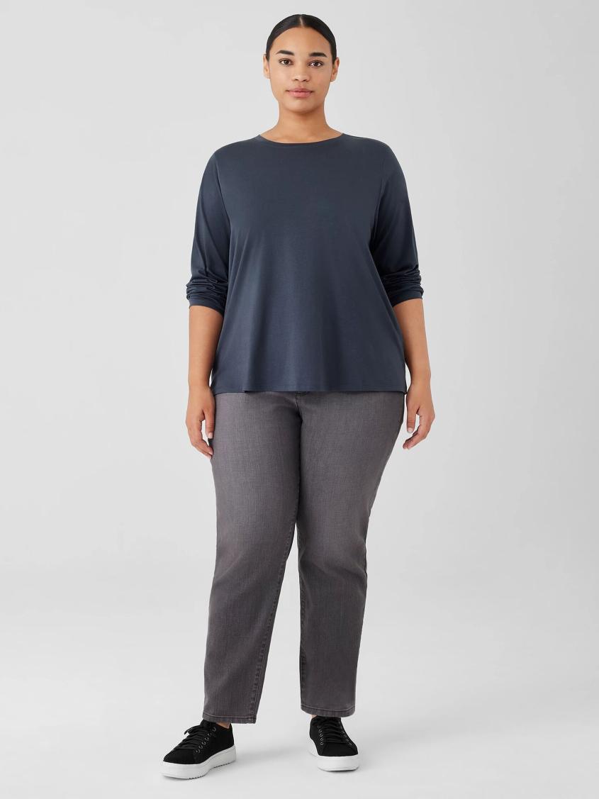 Eileen Fisher Tops &amp; Tees | Organic Pima Cotton Jersey Long-Sleeve Tee Ocean - Women