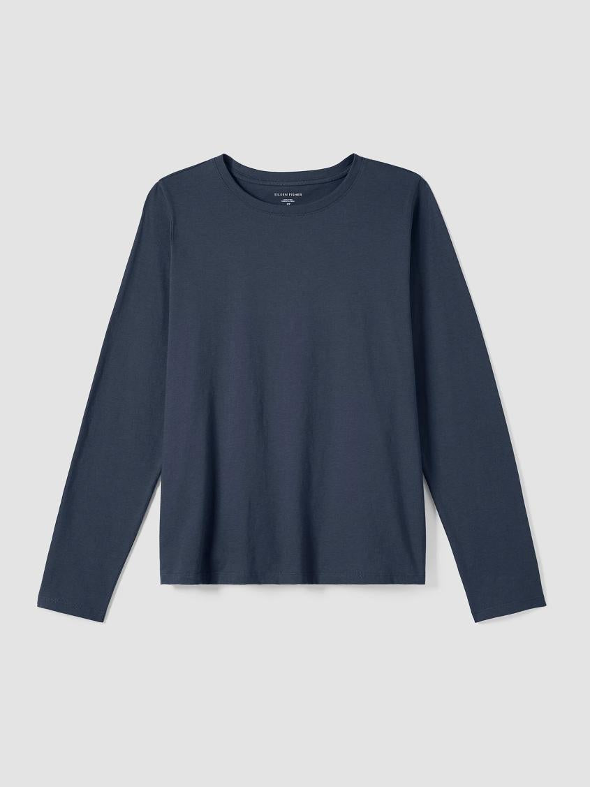 Eileen Fisher Tops &amp; Tees | Organic Pima Cotton Jersey Long-Sleeve Tee Ocean - Women