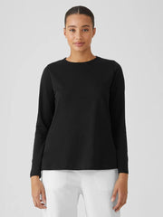 Eileen Fisher Tops &amp; Tees | Organic Pima Cotton Jersey Round Neck Top Black - Women
