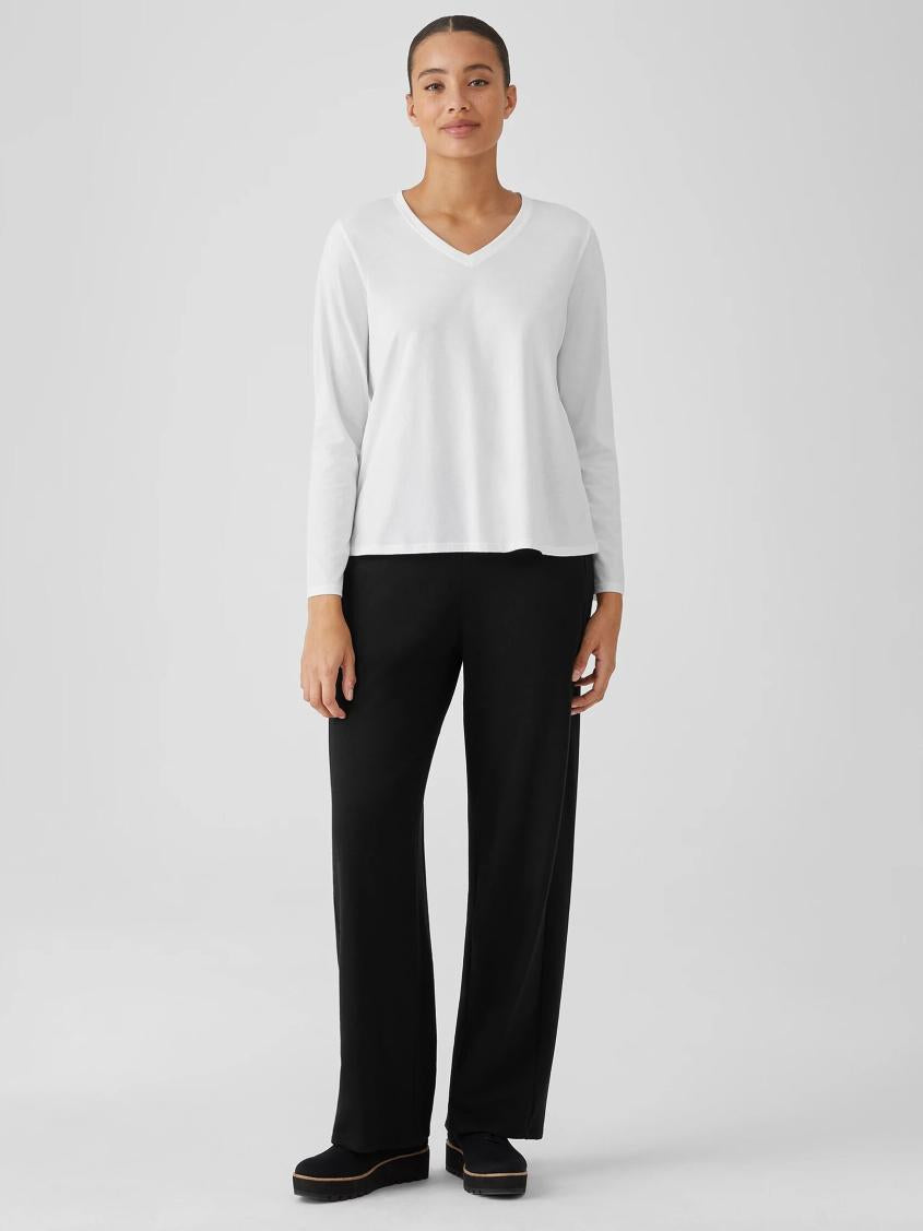 Eileen Fisher Tops &amp; Tees | Organic Pima Cotton Jersey V-Neck Top White - Women