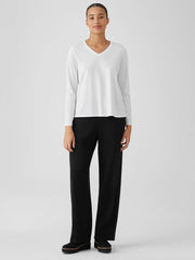 Eileen Fisher Tops &amp; Tees | Organic Pima Cotton Jersey V-Neck Top White - Women