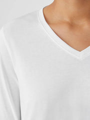 Eileen Fisher Tops &amp; Tees | Organic Pima Cotton Jersey V-Neck Top White - Women