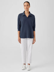 Eileen Fisher Tops &amp; Tees | Pima Cotton Stretch Jersey Classic Collar Top Ocean - Women