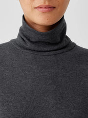 Eileen Fisher Tops &amp; Tees | Ribbed Pima Cotton Blend Turtleneck Top Charcoal - Women