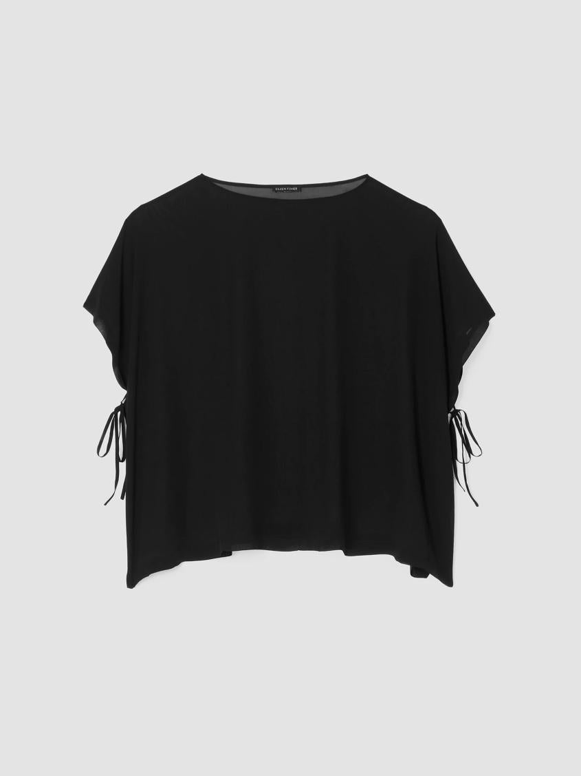 Eileen Fisher Tops &amp; Tees | Sheer Silk Georgette Long Poncho Black - Women