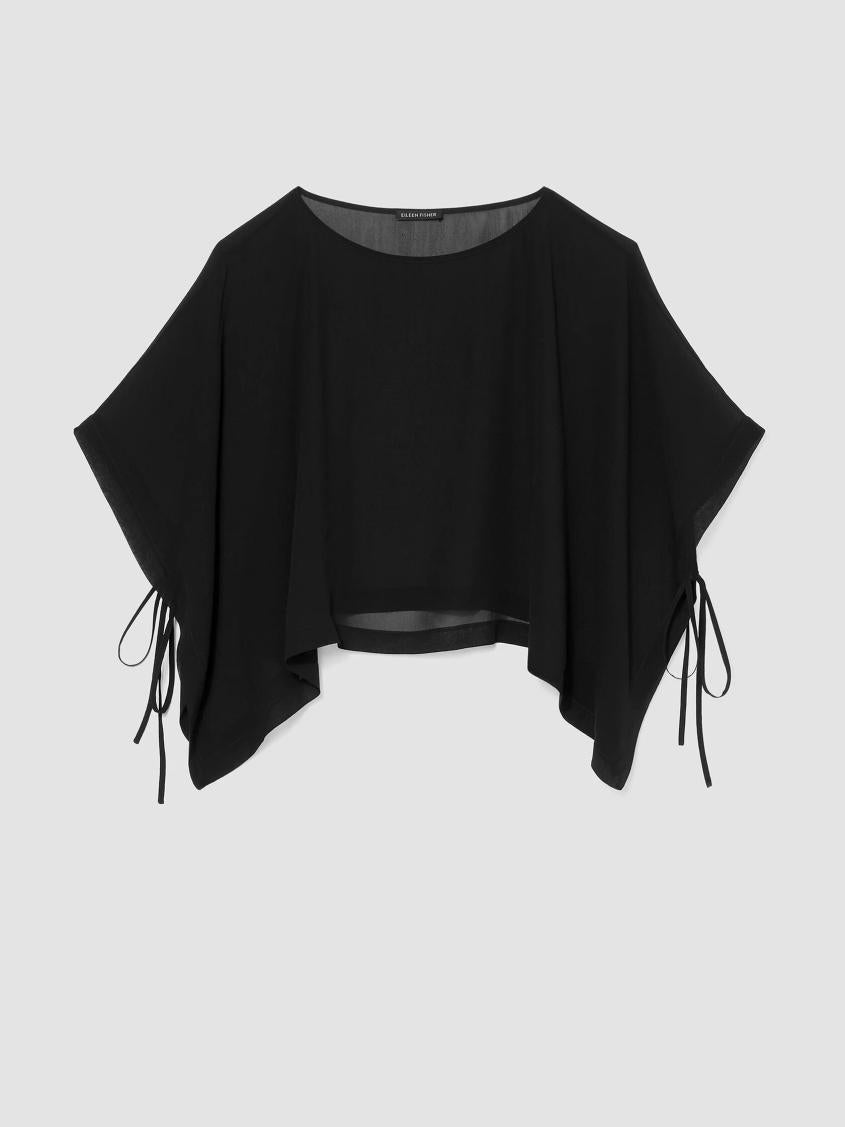 Eileen Fisher Tops &amp; Tees | Sheer Silk Georgette Poncho Black - Women