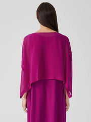 Eileen Fisher Tops &amp; Tees | Sheer Silk Georgette Poncho Rhapsody - Women