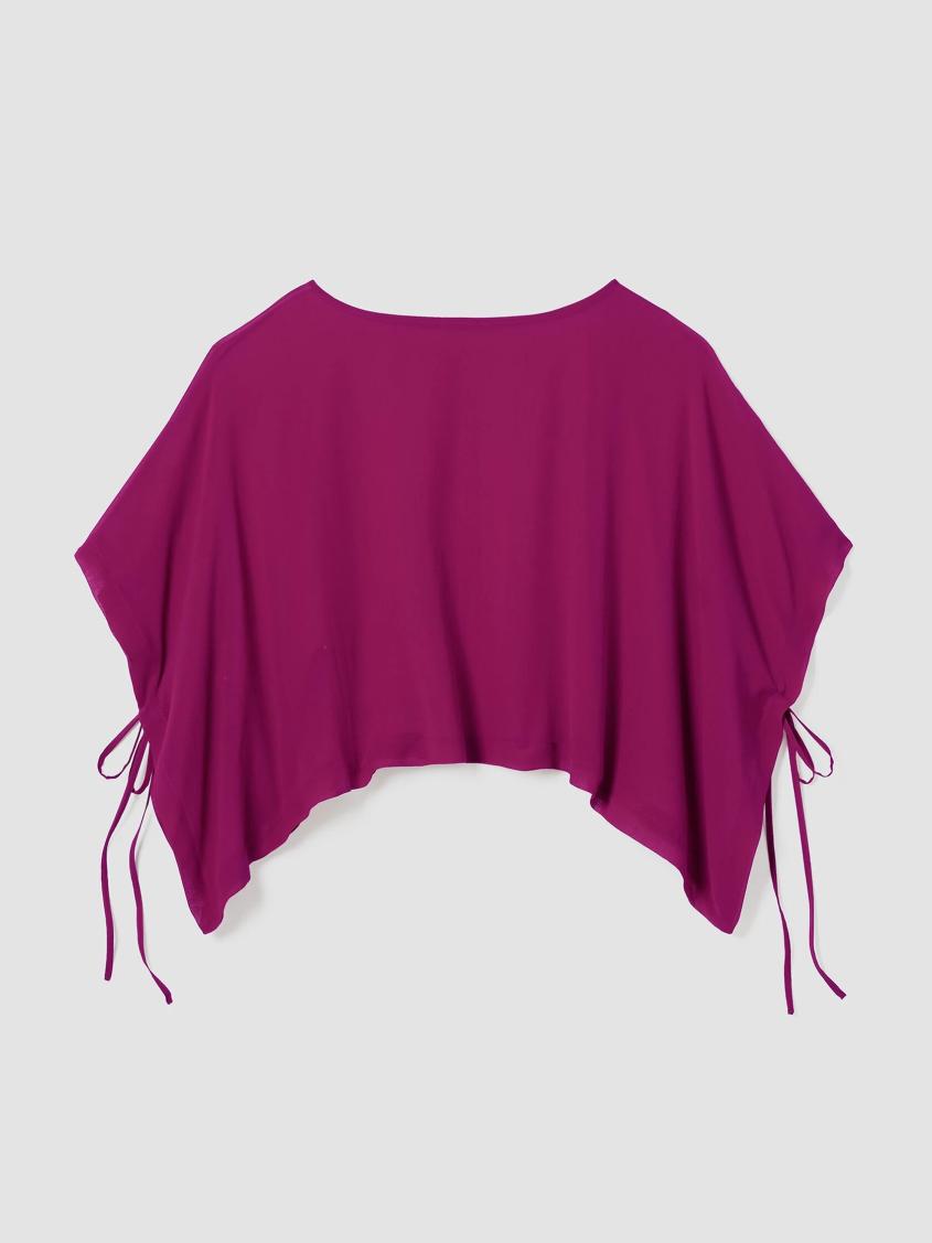 Eileen Fisher Tops &amp; Tees | Sheer Silk Georgette Poncho Rhapsody - Women