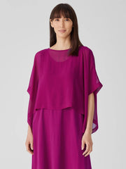 Eileen Fisher Tops &amp; Tees | Sheer Silk Georgette Poncho Rhapsody - Women