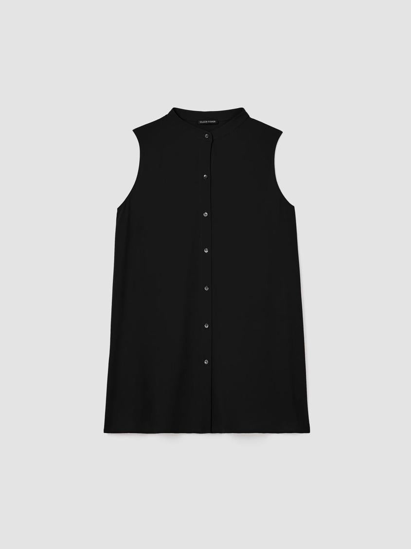 Eileen Fisher Tops &amp; Tees | Silk Georgette Crepe Sleeveless Shirt Black - Women