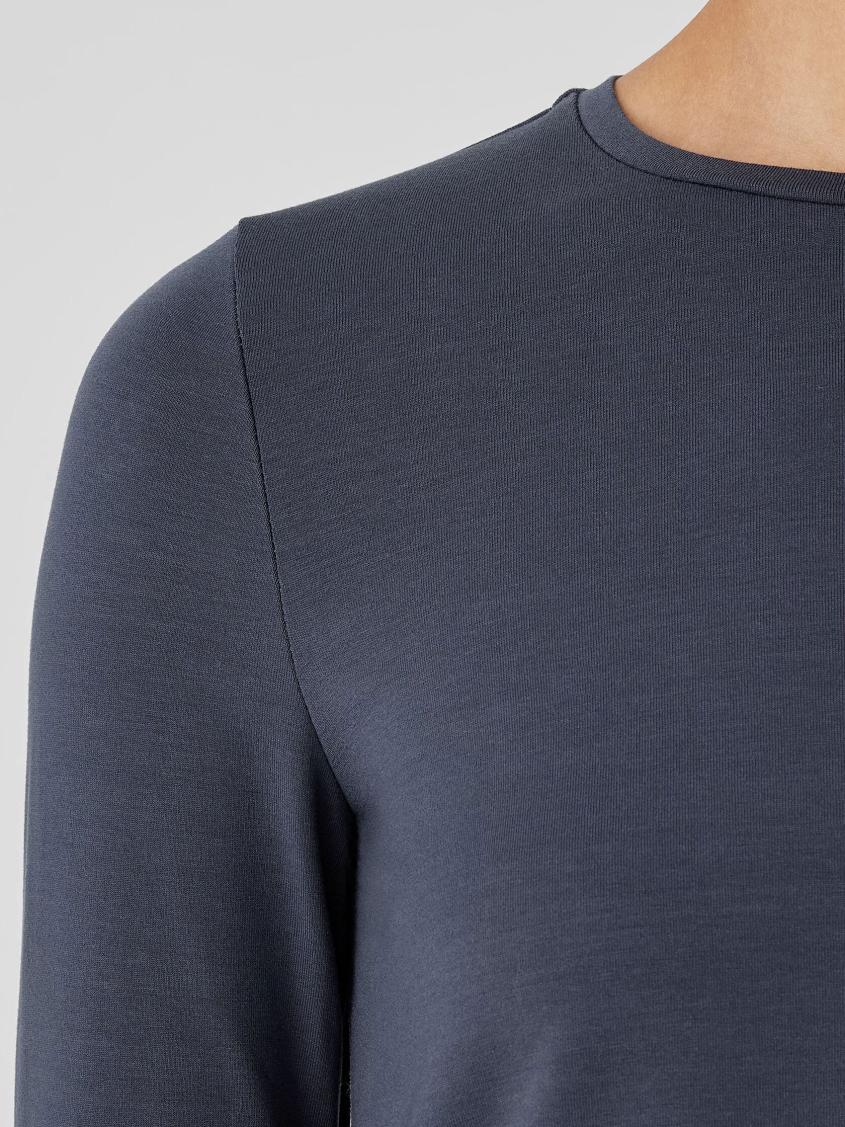 Eileen Fisher Tops &amp; Tees | Stretch Jersey Knit Crew Neck Top Ocean - Women