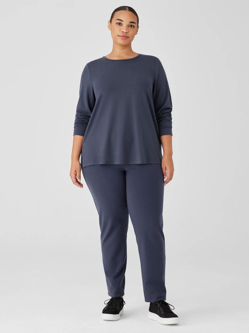 Eileen Fisher Tops &amp; Tees | Stretch Jersey Knit Crew Neck Top Ocean - Women