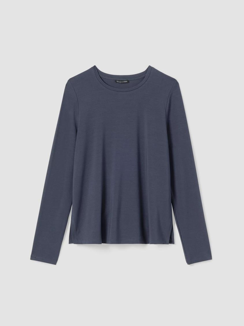 Eileen Fisher Tops &amp; Tees | Stretch Jersey Knit Crew Neck Top Ocean - Women