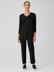 Eileen Fisher Tops &amp; Tees | Stretch Jersey Knit V-Neck Long Top Black - Women