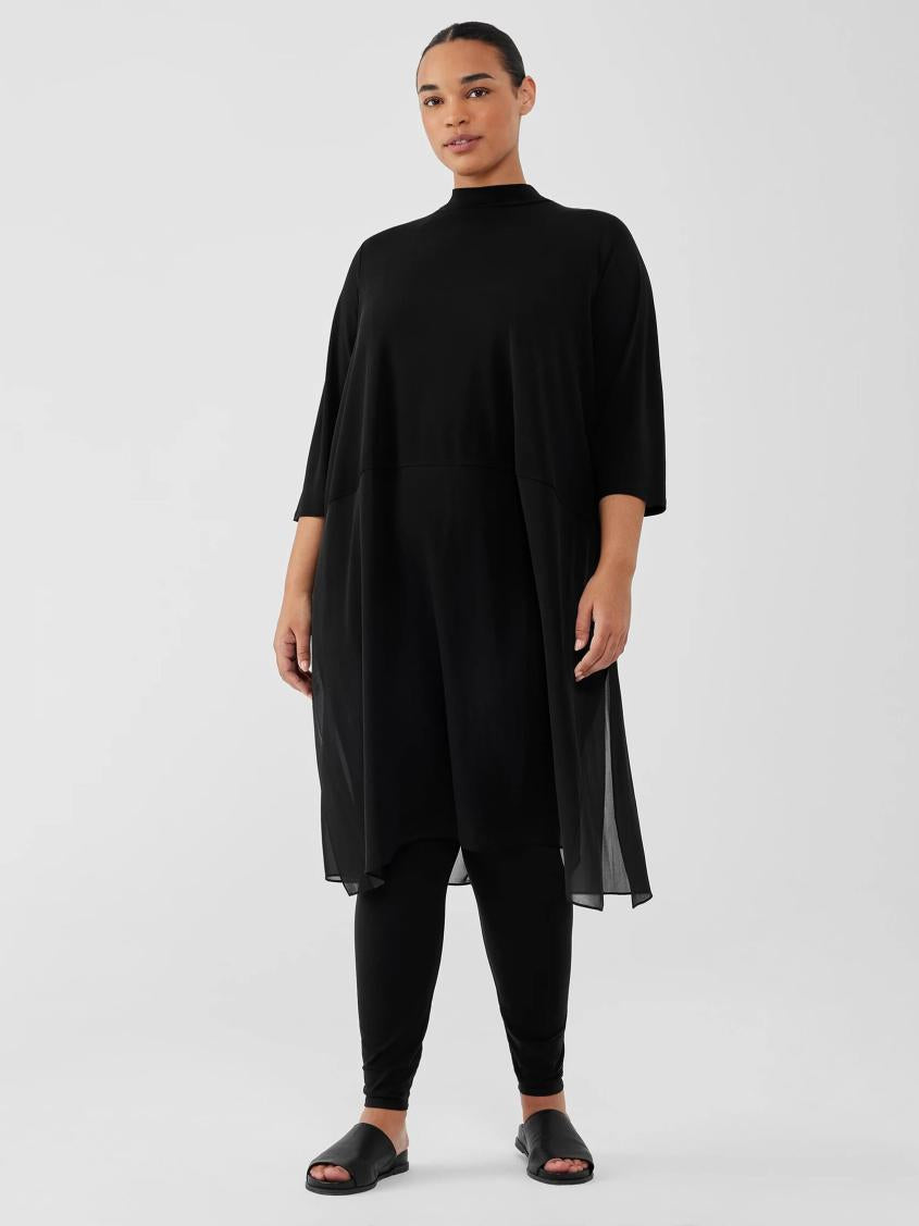 Eileen Fisher Tops &amp; Tees | Stretch Silk Jersey Mock Neck Top Black - Women