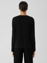 Eileen Fisher Tops &amp; Tees | Stretch Silk Jersey Scoop Neck Top Black - Women
