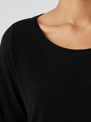 Eileen Fisher Tops &amp; Tees | Stretch Silk Jersey Scoop Neck Top Black - Women