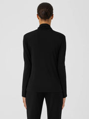 Eileen Fisher Tops &amp; Tees | Stretch Silk Jersey Scrunch Neck Top Black - Women