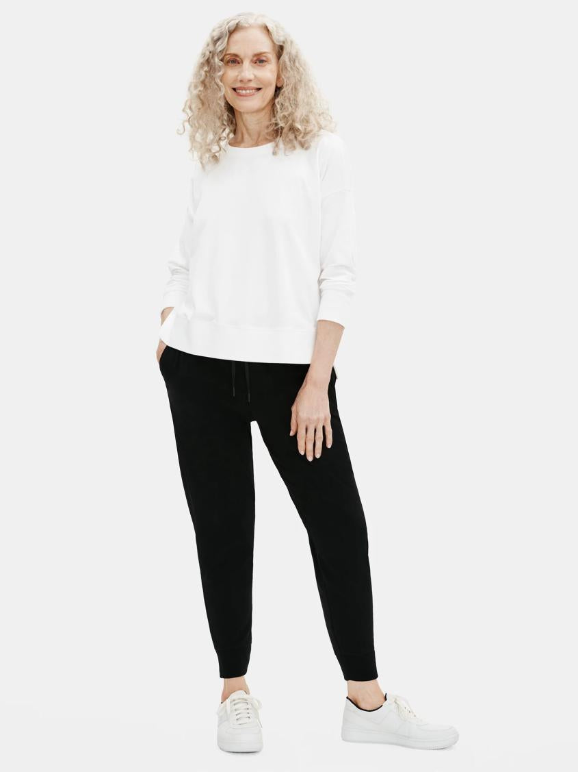Eileen Fisher Tops &amp; Tees | Traceable Cotton Jersey Crew Neck Box-Top White - Women