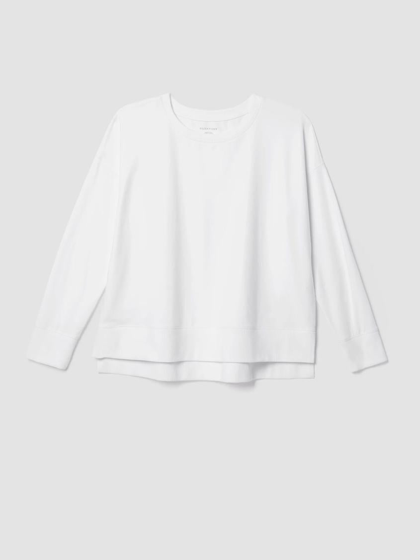 Eileen Fisher Tops &amp; Tees | Traceable Cotton Jersey Crew Neck Box-Top White - Women