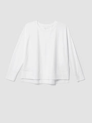 Eileen Fisher Tops &amp; Tees | Traceable Cotton Jersey Crew Neck Box-Top White - Women