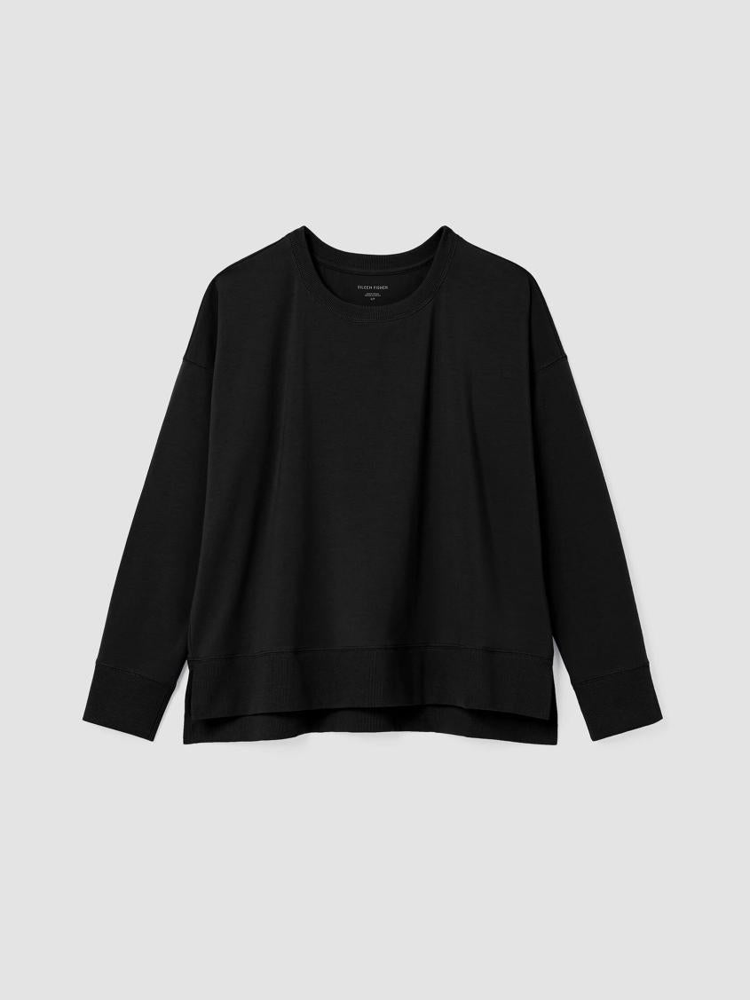 Eileen Fisher Tops &amp; Tees | Traceable Cotton Jersey Crew Neck Top Black - Women