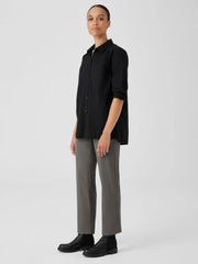 Eileen Fisher Tops &amp; Tees | Washed Organic Cotton Poplin Classic Collar Long Shirt Black - Women