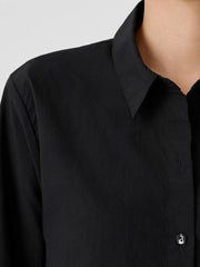 Eileen Fisher Tops &amp; Tees | Washed Organic Cotton Poplin Classic Collar Shirt Black - Women