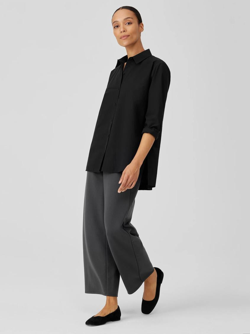 Eileen Fisher Tops &amp; Tees | Washed Organic Cotton Poplin Shirt Black - Women