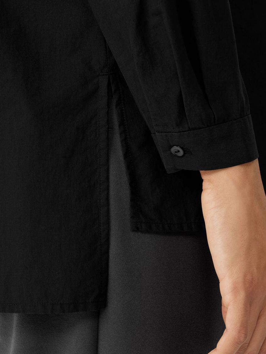Eileen Fisher Tops &amp; Tees | Washed Organic Cotton Poplin Shirt Black - Women